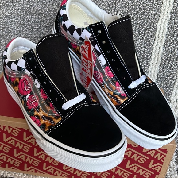 Vans Old Skool Rose/Animal Check True White Multi WMNS - Picture 7 of 16